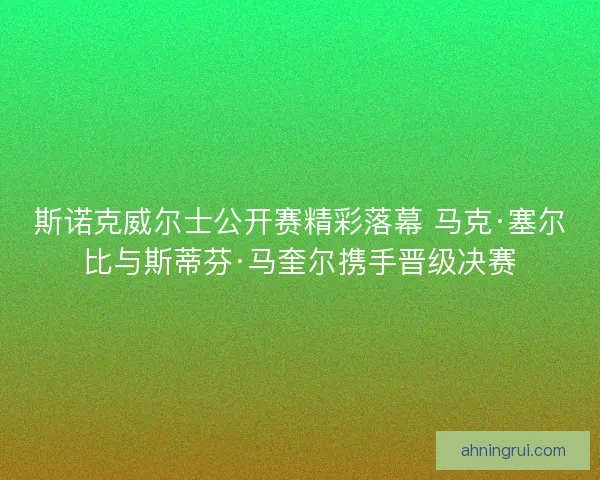 斯诺克威尔士公开赛精彩落幕 马克·塞尔比与斯蒂芬·马奎尔携手晋级决赛
