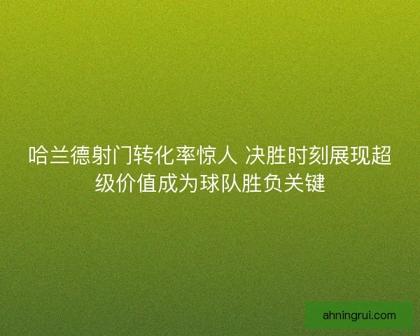 哈兰德射门转化率惊人 决胜时刻展现超级价值成为球队胜负关键